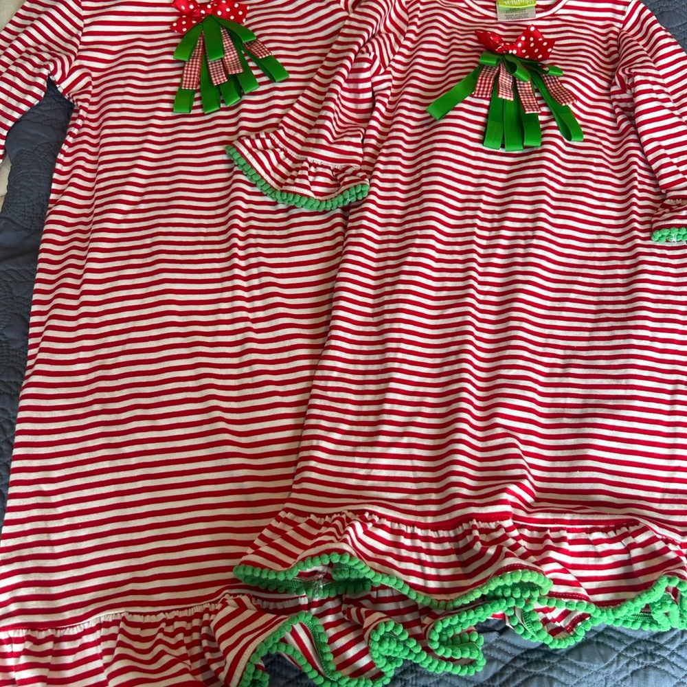 Striped Red and White Kids Casual Dress